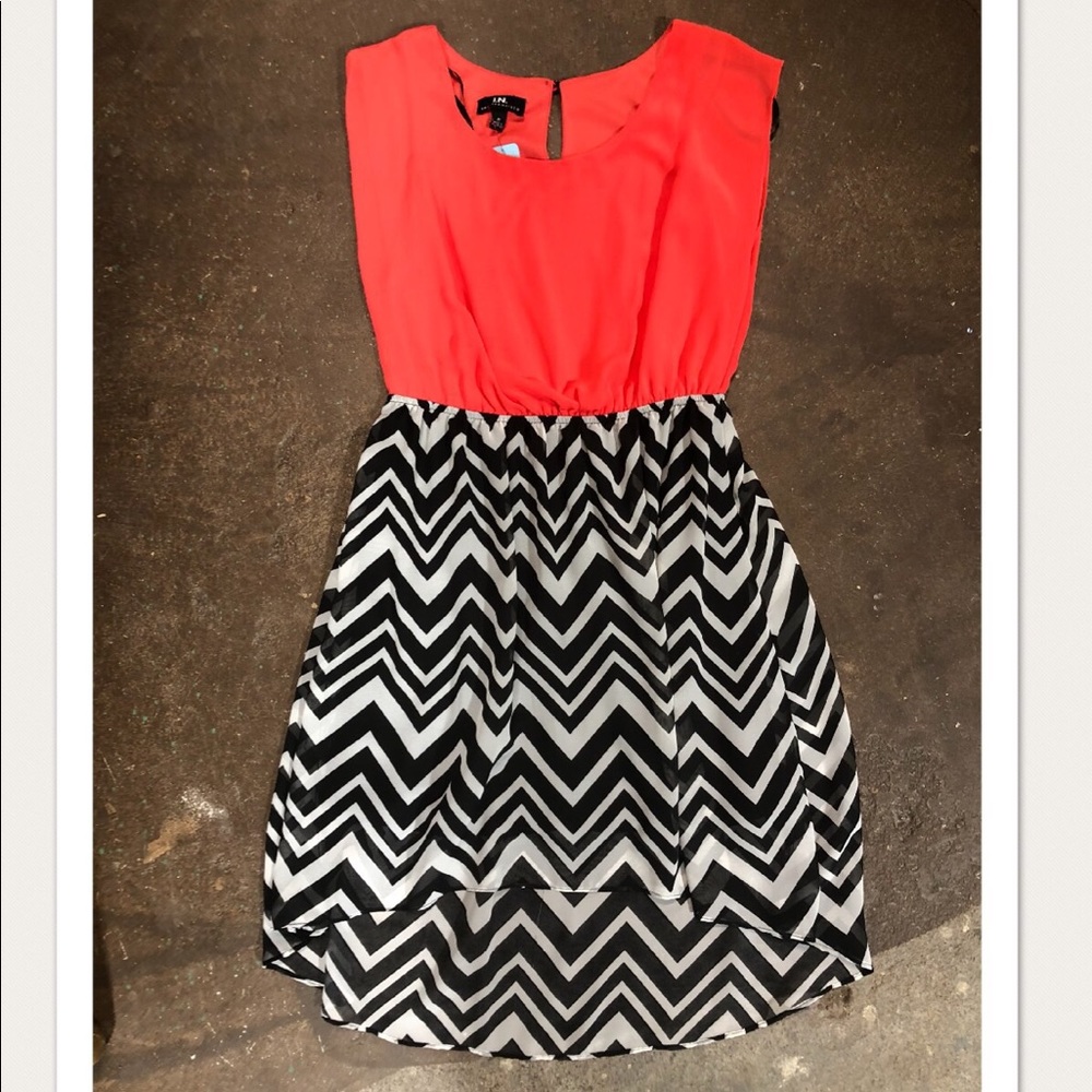 Chevron High Low Dress
